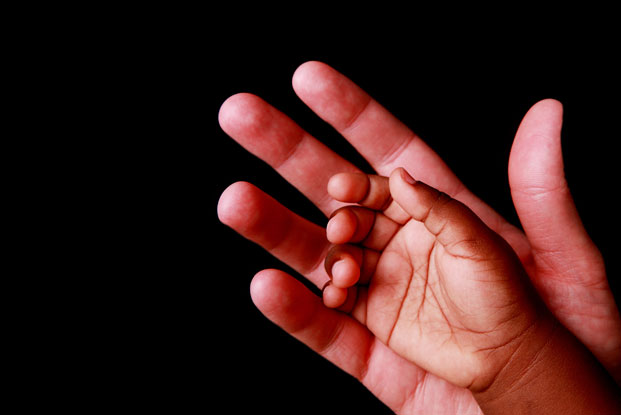 hands together parent child